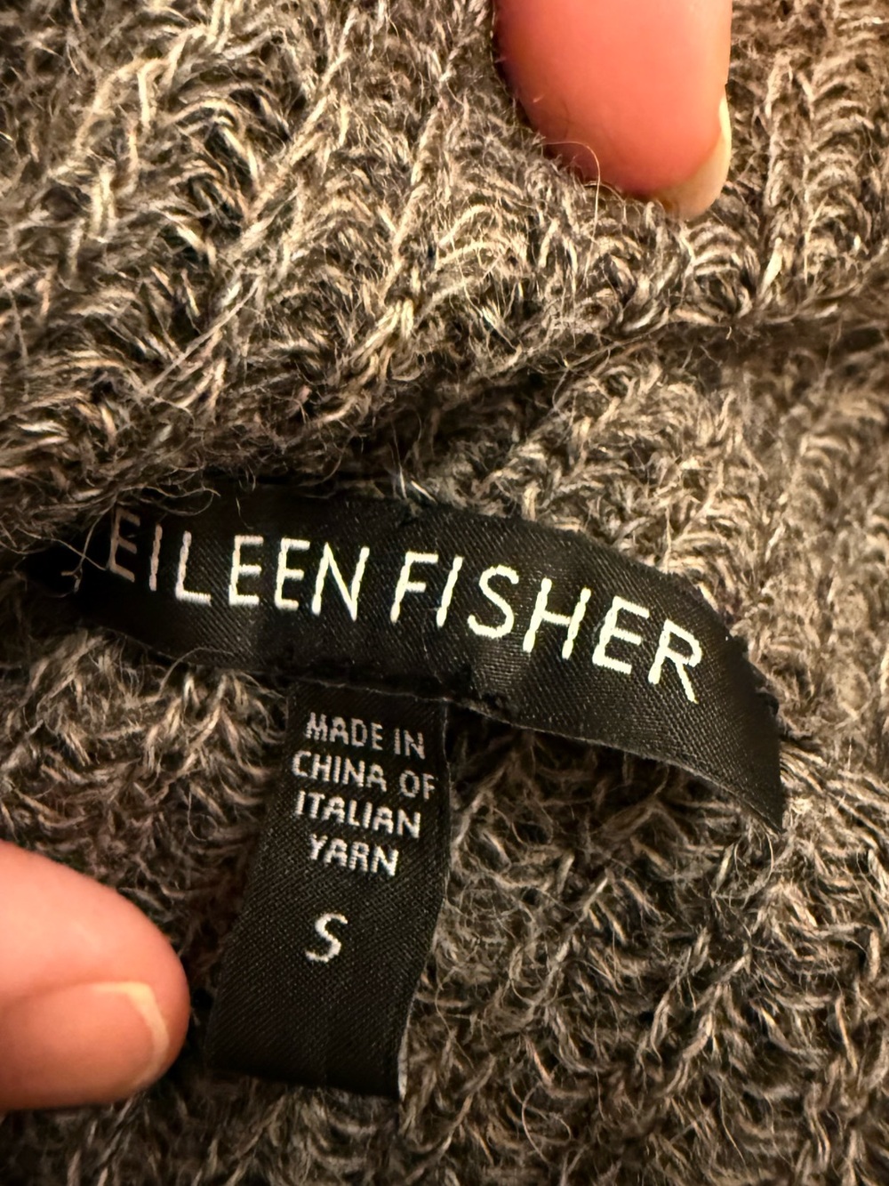 Eileen Fisher Alpaca Wool Blend Knit Cardigan Sweater Gray Lagenlook Size Small - Picture 4 of 5